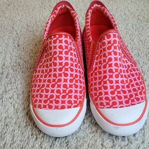 Coach Red and white Slip-On Sneakers, size 6.5